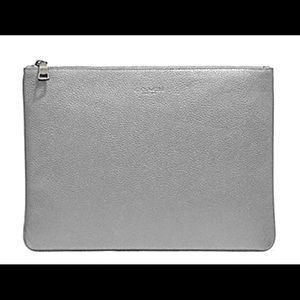 COACH Large Multifunctional Pouch NWT Heather Grey Leather